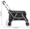 vidaXL Hundewagen Faltbar Schwarz 100x49x96 cm Leinenstoff Produktbild-Vorschau 5