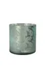 Vase Übertopf aus Glas grün silber mit Blattmuster 24,5cm, Produktbild-Vorschau 4