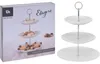 Plat gracieux gradué en porcelaine blanche pour gâteaux et Voir les images du produit 21