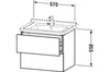 Waschtischunterbau L-CUBE 469x670x558mm graphit matt Produktbild-Vorschau 3