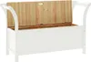 A white wooden storage bench with its lid open, revealing the natural wood interior. Náhled obrázku produktu