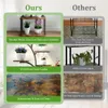 A collage-style marketing image comparing a WISFOR plant stand with grow lights to a generic plant stand, highlighting features like stability, grow lights, and waterproof surfaces. Produktbild-Vorschau