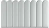 A row of eight identical, vertically oriented, oval-shaped upholstered panels are arranged side-by-side against a white background. Anteprima dell’immagine prodotto