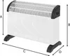 A white electric heater with black accents and feet, shown from a three-quarter angle. Produktbild-Vorschau
