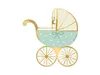 Servietten Kinderwagen 14x15cm 20 Stück blau gold Produktbild-Vorschau 3