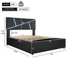 A diagram showing the dimensions and specifications of a bed frame. Produktbild-Vorschau