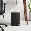 Poubelle à pédale en acier inoxydable ronde noire mate 39 x Voir les images du produit 7