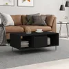 vidaXL Tavolino da salotto Nero 90x50x36,5 cm in materiale Anteprima dell’immagine prodotto 2