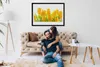 Bild 100x70 MDF-Rahmen Wandkunst Tulpen Blumen Pflanze Produktbild-Vorschau 2