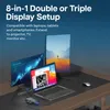 A desk setup with a laptop, two external monitors, and a USB-C hub. Produktbild-Vorschau