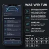 A smartphone app interface for car diagnostics and customization is shown next to a list of features and compatible car brands. Anteprima dell’immagine prodotto