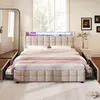 A bedroom scene featuring a bed with storage drawers and LED lighting. Náhled obrázku produktu