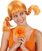 Orange Zöpfe Perücke für Damen Produktbild-Vorschau 1