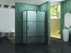 A modern bathroom with a glass shower enclosure, tiled walls, and a sink. Produktbild-Vorschau