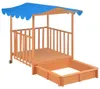 vidaXL Kinderspielhaus mit Sandkasten Tannenholz Blau UV50 Produktbild-Vorschau 5