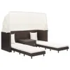 vidaXL Ausziehbares 3-Sitzer-Schlafsofa mit Dach Poly Produktbild-Vorschau 1