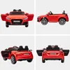A collage of four images showing a red Audi TT electric toy car from different angles. Produktbild-Vorschau