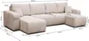 VENASI Wohnlandschaft mit Schlaffunktion Luna U, Beige Produktbild-Vorschau 4