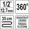 Yato YT-05934, Uhlomer, Strieborná, 1,27 cm, 1/2", 1 kusov, Náhľad obrázku produktu 5