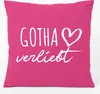 Huuraa Kissen Gotha verliebt 40x40cm mit Füllung Fuchsia Produktbild-Vorschau 1