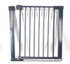 A black metal baby gate against a white background. Voir les images du produit