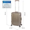 A gold suitcase with dimensions indicated by lines and text. Podgląd zdjęcia produktu