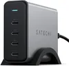 A Satechi USB-C hub with multiple ports, resting on a black stand. Anteprima dell’immagine prodotto