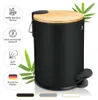 EXITOSO Tretmülleimer mit Softclose-Deckel aus Bambus, 3 l Produktbild-Vorschau 2