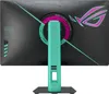 The back of a monitor with a teal stand and teal and pink accents. Voir les images du produit