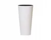 A white tall planter with a black rim on a white background. Anteprima dell’immagine prodotto