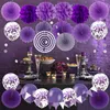 ZERODECO Party Dekoration Violett Konfetti Ballons Pompoms Produktbild-Vorschau 7