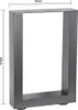 A single gray metal table leg frame with dimensions indicated. Voir les images du produit