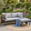 BEAUTYSOFA | SANTORINI Gartenlounge Ecksofa Hellgrau – Produktbild-Vorschau 1