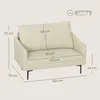 HOMCOM Sofa 2-Sitzer 124 cm Kleine Couch mit Armlehne, Produktbild-Vorschau 3