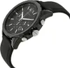 A black Armani Exchange watch with a black strap is shown from a side angle against a white background. Podgląd zdjęcia produktu