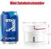 A Pepsi can and a mini food chopper are shown side-by-side, with dimensions indicated for the chopper. Produktbild-Vorschau