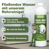 A bottle of drain cleaner with marketing text and graphics. Produktbild-Vorschau
