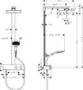 Technical drawing of a shower system with dimensions. Náhľad obrázku produktu