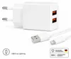 Dvojitá USB nabíjačka s káblom – 2 porty USB-A, napájací Náhľad obrázku produktu 1