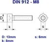Zylinderschrauben DIN 912 / ISO 4762 - Stahl verzinkt (M8 x Produktbild-Vorschau 3