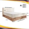 A diagram of a bed with dimensions and size options. Náhled obrázku produktu