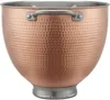 A close-up studio shot of a hammered copper mixing bowl with silver handles and base. Podgląd zdjęcia produktu