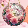 GKA XL Sonnenfänger 4 rosa Rosen mit Libelle 20 cm Buntglas Produktbild-Vorschau 3