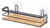 MSV 142663, Schwarz, Braun, Stahl, Holz, Matte, Saugnapf Produktbild-Vorschau 1