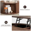 FABATO Runder Couchtisch mit Liftfunktion, geriffelter Produktbild-Vorschau 4