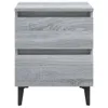 vidaXL Table de nuit avec pieds en métal gris Sonoma Voir les images du produit 3