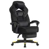 A black gaming chair with yellow accents is shown against a white background. Produktbild-Vorschau