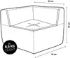 A diagram of a modular sofa corner piece with dimensions and weight indicated. Náhled obrázku produktu