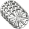 A set of four silver wheel covers arranged in a fanned-out pattern against a white background. Produktbild-Vorschau