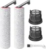 A set of replacement parts for a wet dry vacuum cleaner, including two roller brushes and two filters, along with a small cleaning brush. Anteprima dell’immagine prodotto